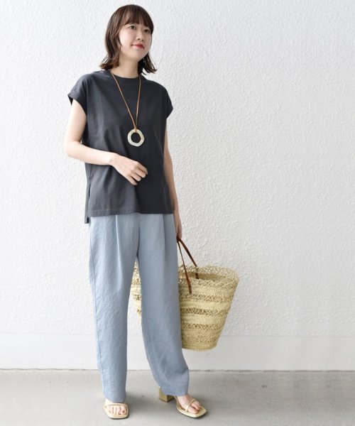 SHIPS WOMEN(シップス　ウィメン)/* オーガニックコットン フレンチスリーブ スリット TEE 24SS ◇/img47