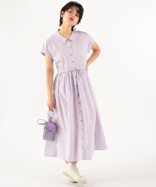 To b. by agnes b. OUTLET(トゥー　ビー　バイ　アニエスベー　アウトレット)/【Outlet】WU09 ROBE ニューストライプコットンロングロブ/img01
