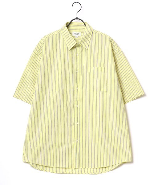 LAZAR(ラザル)/【Lazar】Oversize T/C Broad Stripe Shirt/オーバーサイズ T/Cブロード ストライプ レギュラーカラー 半袖シャツ メンズ/img04