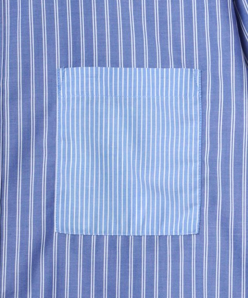 LAZAR(ラザル)/【Lazar】Oversize T/C Broad Stripe Shirt/オーバーサイズ T/Cブロード ストライプ レギュラーカラー 半袖シャツ メンズ/img08