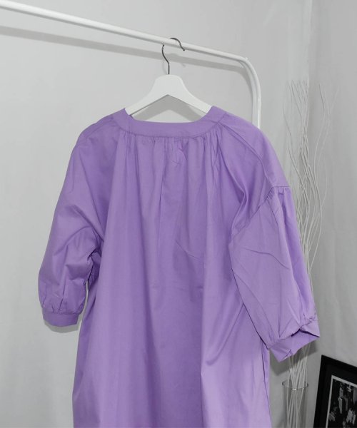 ARGO TOKYO(アルゴトウキョウ)/Key－neck Color Shirt Onepiece 29057 キーネックカラーシャツワンピース　シャツワンピース　カラーシャツ　ロングワンピース　マキ/img10