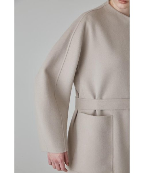 カシミヤ混 2TONE リバーロングコート 