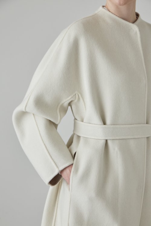 カシミヤ混 2TONE リバーロングコート 