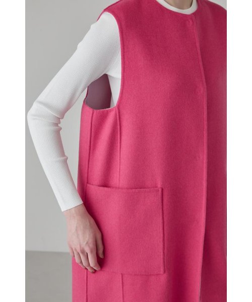 カシミヤ混 2TONE リバージャケットジレ 