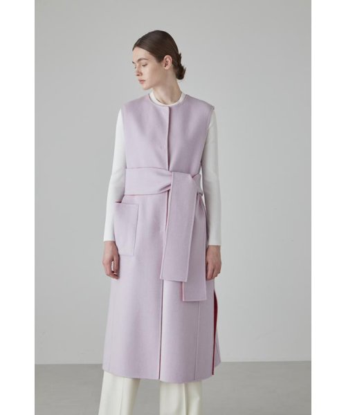 カシミヤ混 2TONE リバージャケットジレ 