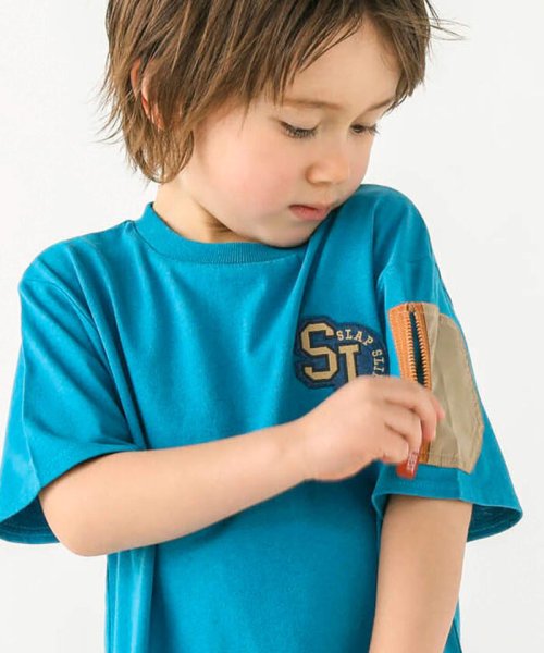 SLAP SLIP(スラップスリップ)/カレッジロゴ風プリント袖ポケット付半袖Tシャツ(90~130cm)/img03