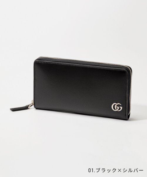 GUCCI(グッチ)/グッチ GUCCI 428736 0YK0N 長財布 メンズ レディース 財布 レザー 本革 ロゴ GGマーモント プレゼント ラウンドファスナー ブランド 黒/img02