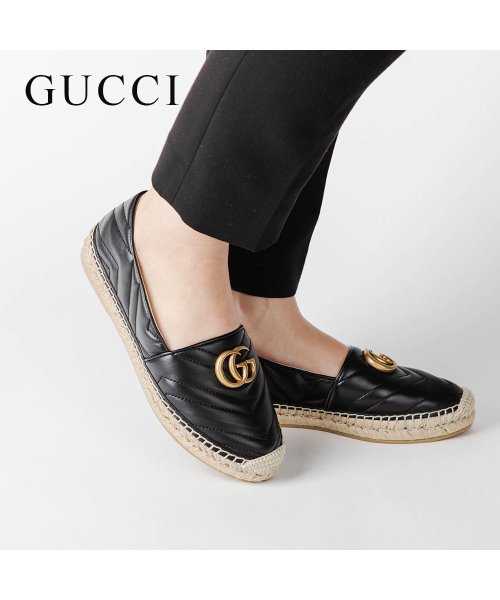 GUCCI(グッチ)/グッチ GUCCI 551890 BKO00 サンダル レディース シューズ スニーカー ダブルG付き レザー エスパドリーユ イニシャルロゴ ラグジュアリー /img01