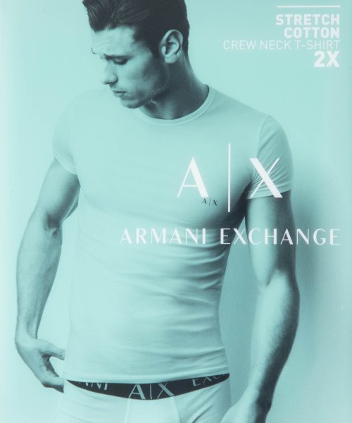 ARMANI EXCHANGE(アルマーニエクスチェンジ)/アルマーニ エクスチェンジ ARMANI EXCHANGE 956005 Tシャツ メンズ トップス 2枚セット 半袖 クルーネック ロゴT カジュアル シンプ/img02