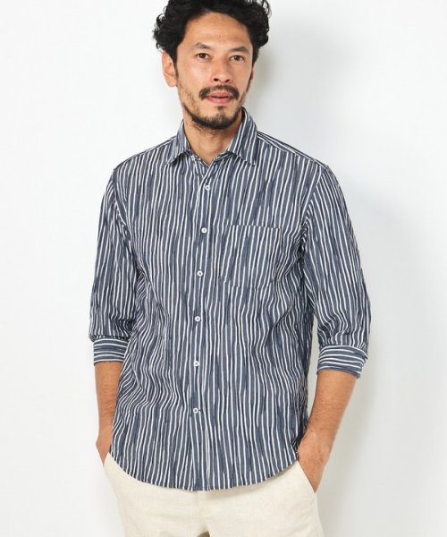 DISTINCTION MEN'S BIGI(ディスティンクションメンズビギ)/コットンPEタックサッカーストレッチ七分袖シャツ/img04