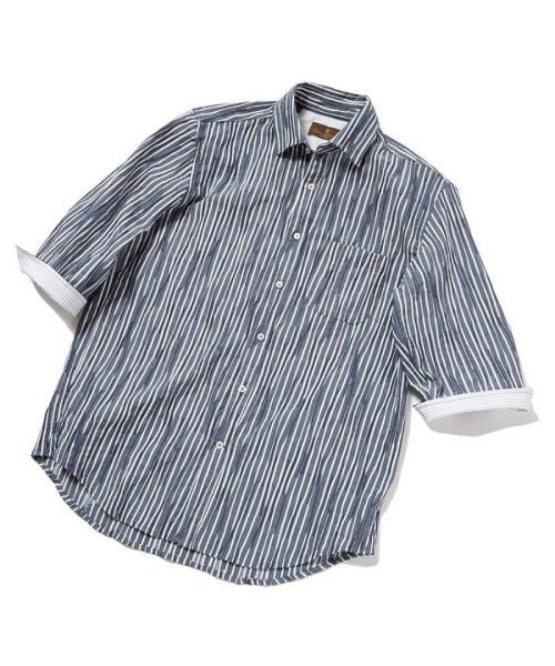 DISTINCTION MEN'S BIGI(ディスティンクションメンズビギ)/コットンPEタックサッカーストレッチ七分袖シャツ/img16