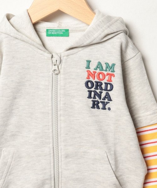 BENETTON (UNITED COLORS OF BENETTON BOYS)(ユナイテッド　カラーズ　オブ　ベネトン　ボーイズ)/キッズ袖切り替えジップアップスウェットフードパーカーB/img04