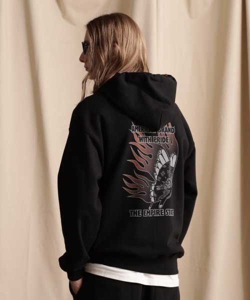 Schott(ショット)/HOODED SWEAT FIRE BUTTERFLY/ファイアーバタフライ パーカー/img01