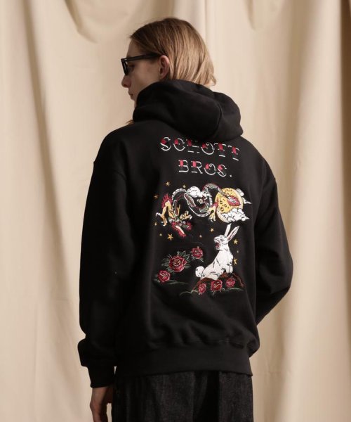 Schott(ショット)/HOODED SWEAT DRAGON & BUNNY/ドラゴン&バニー パーカー/img01