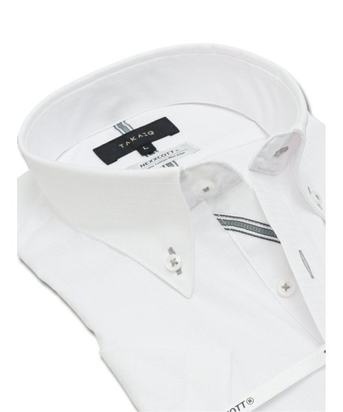 TAKA-Q(タカキュー)/綿100％ ノーアイロン スタンダードフィット ボタンダウン 半袖 シャツ メンズ ワイシャツ ビジネス yシャツ 速乾 ノーアイロン 形態安定/img01