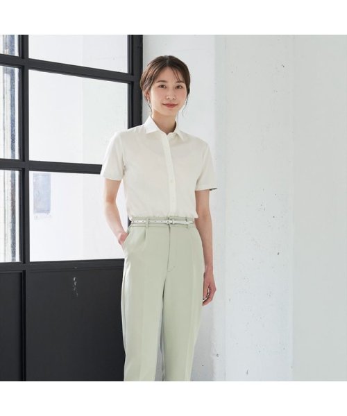 TOKYO SHIRTS(TOKYO SHIRTS)/形態安定 ワイド衿 半袖 レディースシャツ/img01