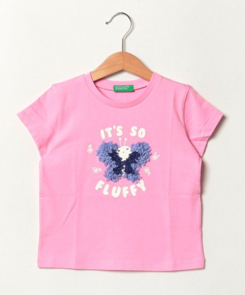 BENETTON (UNITED COLORS OF BENETTON GIRLS)(ユナイテッド　カラーズ　オブ　ベネトン　ガールズ)/キッズバタフライモチーフ半袖Tシャツ・カットソーG/img01