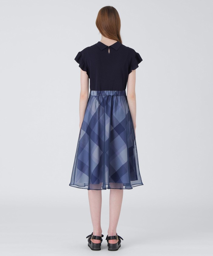 美人百花★クレストブリッジチェックソフティーボイルニットコンビドレス 美人百花コラボ】クレストブリッジチェックソフティーボイル