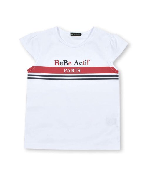 BeBe(ベベ)/トリコロールカラーライン入りロゴTシャツ(90~150cm)/img04