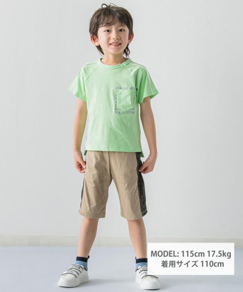 BeBe(ベベ)/【接触冷感】胸ポケット付きラグランスリーブTシャツ(90~150cm)/img01
