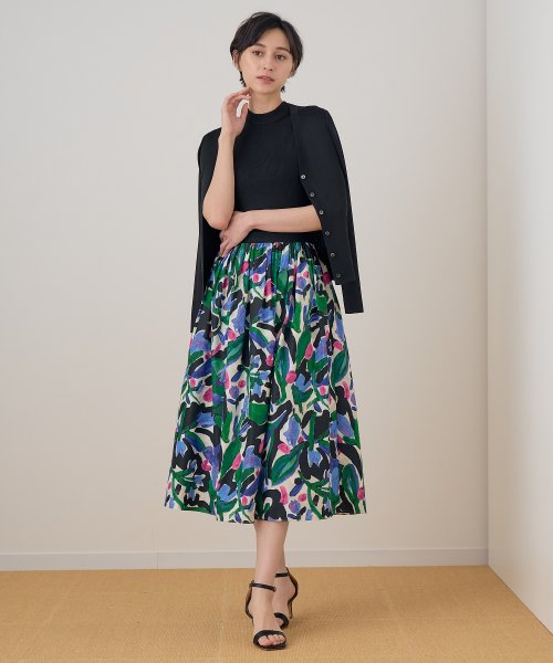 セール】アートフラワープリントダブルタック スカート(505339233  