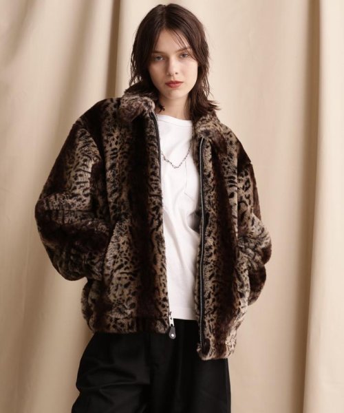 Schott(ショット)/LEOPARD FAR SPORTS JACKET/レオパードファー スポーツジャケット/img17