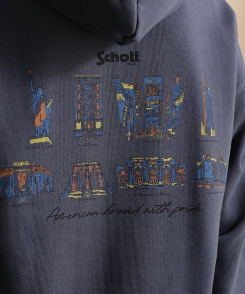 Schott(ショット)/HOODED SWEAT N.Y. MAP /ニューヨークマップ パーカー/img09