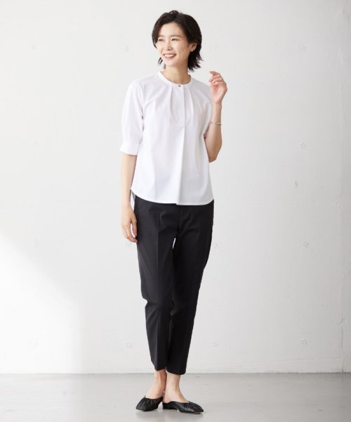 J.PRESS LADIES（LARGE SIZE）(J．プレス　レディス（大きいサイズ）)/【WEB限定カラーあり・セットアップ対応・洗える・撥水・防汚】コットンFITTYシャーク テーパード パンツ/img21