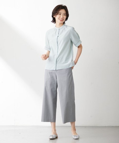 J.PRESS LADIES（LARGE SIZE）(J．プレス　レディス（大きいサイズ）)/【WEB限定カラーあり・セットアップ対応・洗える・撥水・防汚】コットンFITTYシャーク ワイド アンクル パンツ/img07