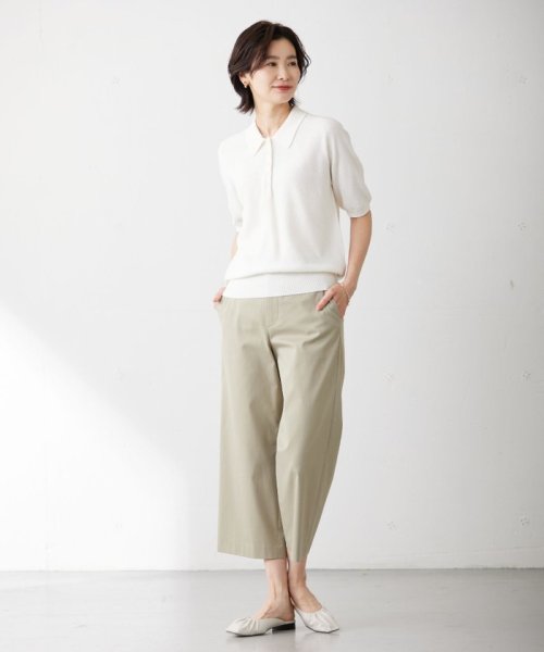 J.PRESS LADIES（LARGE SIZE）(J．プレス　レディス（大きいサイズ）)/【WEB限定カラーあり・セットアップ対応・洗える・撥水・防汚】コットンFITTYシャーク ワイド アンクル パンツ/img14