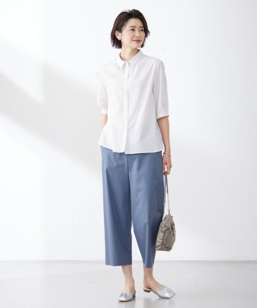 J.PRESS LADIES（LARGE SIZE）(J．プレス　レディス（大きいサイズ）)/【WEB限定カラーあり・セットアップ対応・洗える・撥水・防汚】コットンFITTYシャーク ワイド アンクル パンツ/img17