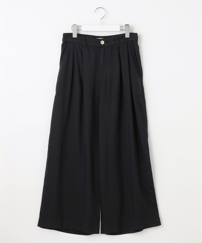 洗える】テンセルリネンデニムワイド パンツ(505344444)|阪急百貨店