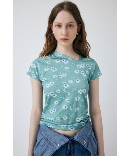 moussy(マウジー)/FLORAL PRINTED CUT OUT Tシャツ/img09