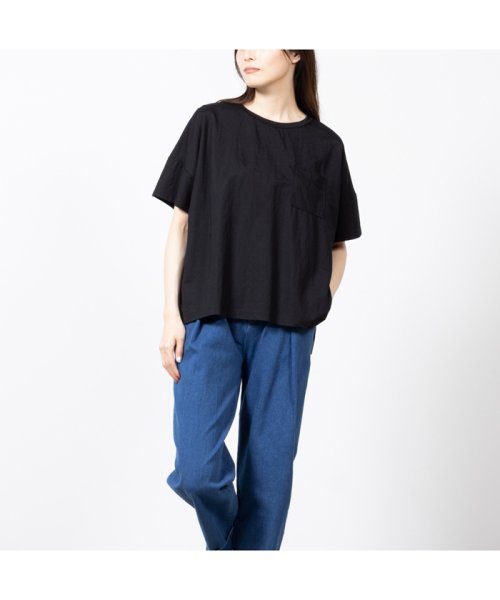 MAC HOUSE(women)(マックハウス（レディース）)/NAVY ネイビー SARARI 冷感ポケット付きTシャツ MH836－700B/img03