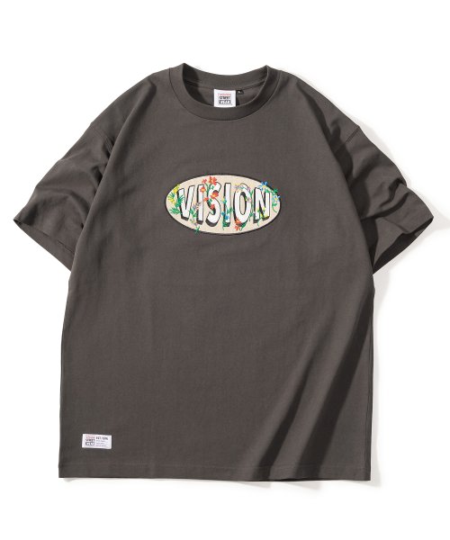 VISION STREET WEAR(ヴィジョン ストリート ウェア)/【VISION STREET WEAR／ヴィジョンストリートウェア】サークルロゴフラワー刺繍Tシャツ/ビッグシルエット/img04