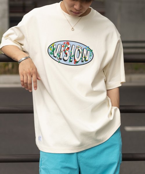 VISION STREET WEAR(ヴィジョン ストリート ウェア)/【VISION STREET WEAR／ヴィジョンストリートウェア】サークルロゴフラワー刺繍Tシャツ/ビッグシルエット/img05