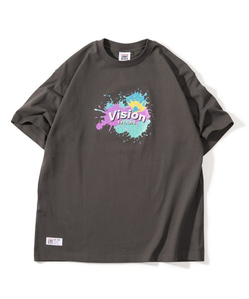 VISION STREET WEAR(ヴィジョン ストリート ウェア)/【VISION STREET WEAR／ヴィジョンストリートウェア】スプラッシュロゴ刺繍Tシャツ/ビッグシルエット/img01