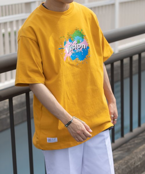 VISION STREET WEAR(ヴィジョン ストリート ウェア)/【VISION STREET WEAR／ヴィジョンストリートウェア】スプラッシュロゴ刺繍Tシャツ/ビッグシルエット/img06