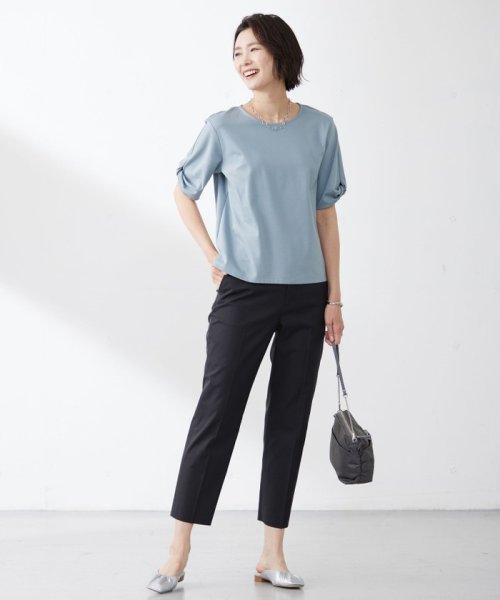 J.PRESS LADIES(J．プレス　レディス)/【WEB限定カラーあり・セットアップ対応・洗える・撥水・防汚】コットンFITTYシャーク テーパード パンツ/img24