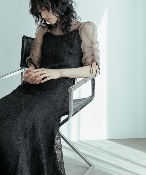 結婚式 ワンピース パーティードレス ボレロ キャミワンピ 2点セット レース チュール 羽織 ショート丈 リボン マーメイドスカート ロング丈 半袖 他と被ら 5cm NP 42cm 17cm 18cm