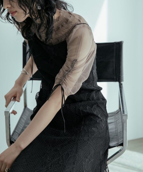 結婚式 ワンピース パーティードレス ボレロ キャミワンピ 2点セット レース チュール 羽織 ショート丈 リボン マーメイドスカート ロング丈 半袖 他と被ら 5cm NP 42cm 17cm 18cm