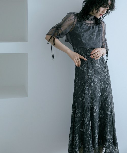 結婚式 ワンピース パーティードレス ボレロ キャミワンピ 2点セット レース チュール 羽織 ショート丈 リボン マーメイドスカート ロング丈 半袖 他と被ら 5cm NP 42cm 17cm 18cm