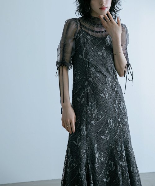 結婚式 ワンピース パーティードレス ボレロ キャミワンピ 2点セット レース チュール 羽織 ショート丈 リボン マーメイドスカート ロング丈 半袖 他と被ら 5cm NP 42cm 17cm 18cm