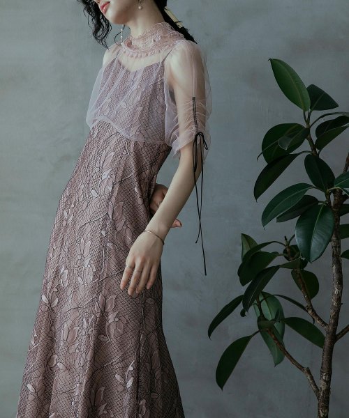 結婚式 ワンピース パーティードレス ボレロ キャミワンピ 2点セット レース チュール 羽織 ショート丈 リボン マーメイドスカート ロング丈 半袖 他と被ら 5cm NP 42cm 17cm 18cm