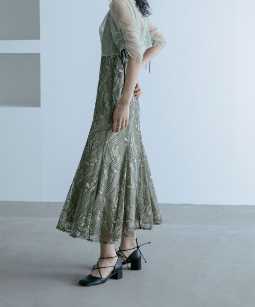 結婚式 ワンピース パーティードレス ボレロ キャミワンピ 2点セット レース チュール 羽織 ショート丈 リボン マーメイドスカート ロング丈 半袖 他と被ら 5cm NP 42cm 17cm 18cm