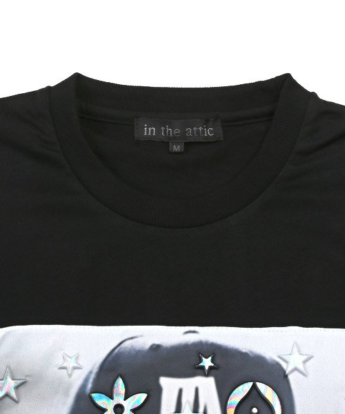 LUXSTYLE(ラグスタイル)/ガールズフォト転写エンボスTシャツ/Tシャツ メンズ 半袖 ガールズ フォト プリント エンボス ロゴ ホログラム オーロラ/img10
