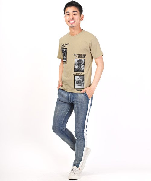 LUXSTYLE(ラグスタイル)/3D加工ワッペンロゴプリントTシャツ/Tシャツ メンズ 半袖 メンズTシャツ ロゴ ワッペン 3D プリント トップス カットソー/img05