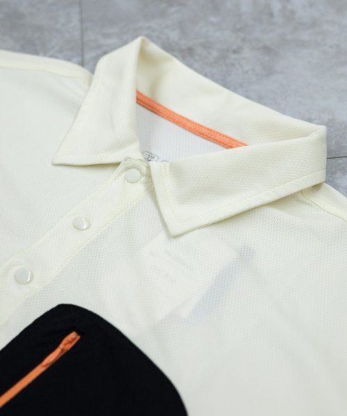Nylaus select(ナイラスセレクト)/吸汗速乾 カチオン杢 異素材ポケット ドライポロシャツ/img01