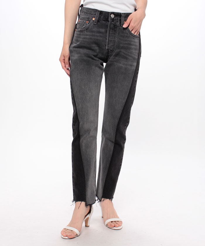 リーバイス/Levi's 501 ストレートジーンズ バイカラー JEANS SPLICED ブラック