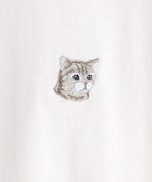 LAZAR(ラザル)/【Lazar】別注 Animal One Point Embroidery T－Shirt/オーバーサイズ ワンポイント刺繍 半袖Tシャツ/リンガー/img05